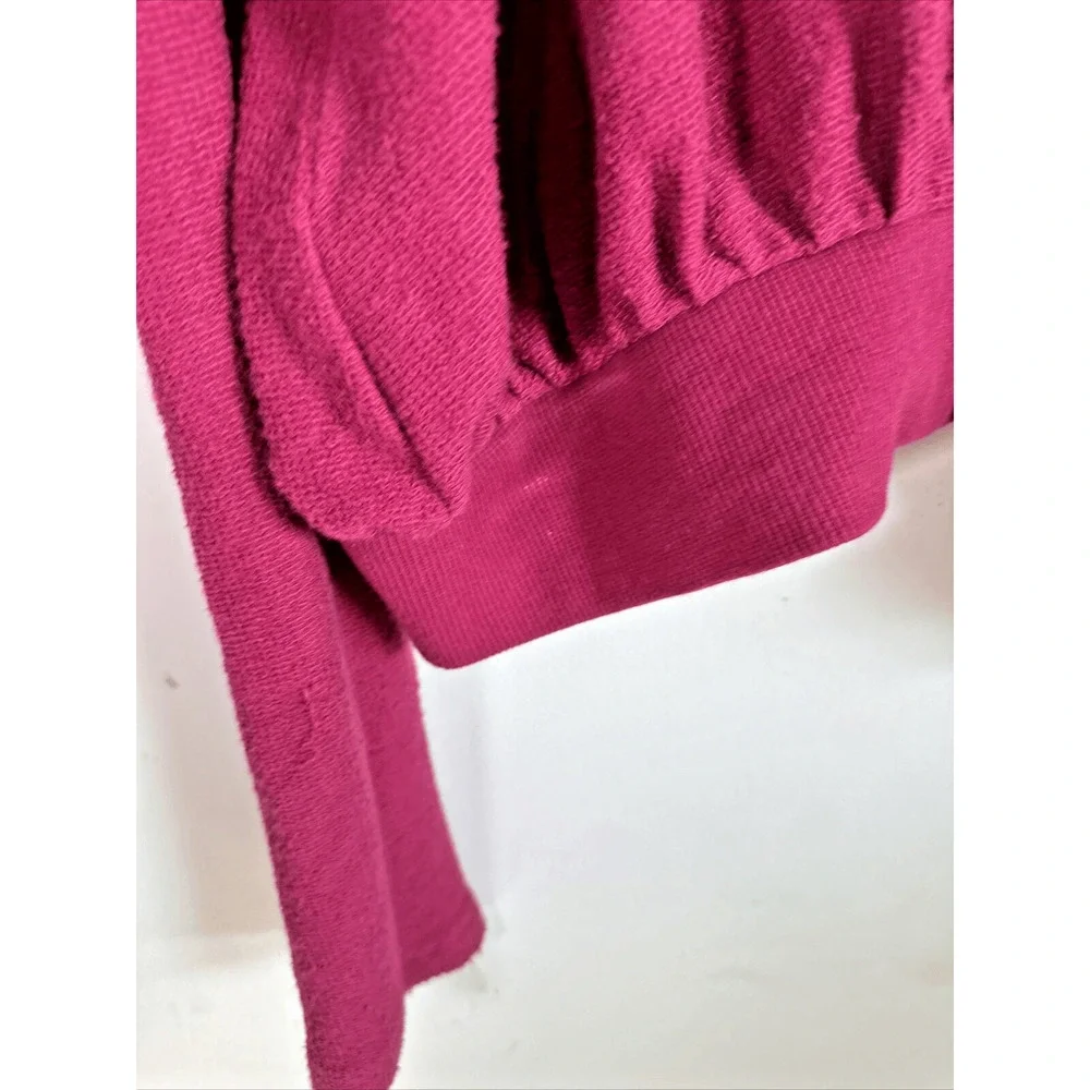Free People Puff Sleeve Terry cloth‎ Magenta Long Sleeve Top Woman’s Medium